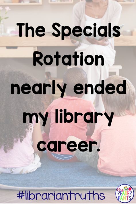 I know elementary librarians whose library programs thrive on the Specials Rotation. I am unfortunately not one of them. I was on the rotation only in my fifth year in the library, and it was enough to make me apply at the middle school for the next school year. Here's why it went so bad for me... #elementarylibrarians #specialsrotation #schoollibraries #librariantruths School Library Themes, Library Lesson Plans Elementary, Library Lessons Elementary, School Library Lessons, Library Orientation, Elementary Librarian, Library Management, Library Plan, Library Lesson Plans