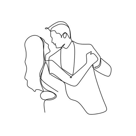 Wing Drawing, Continuous Line Art, Wedding Drawing, Drawing Couple, Couple Drawing, Minimalism Style, Couple Sketch, Drawing Png, Line Art Drawing