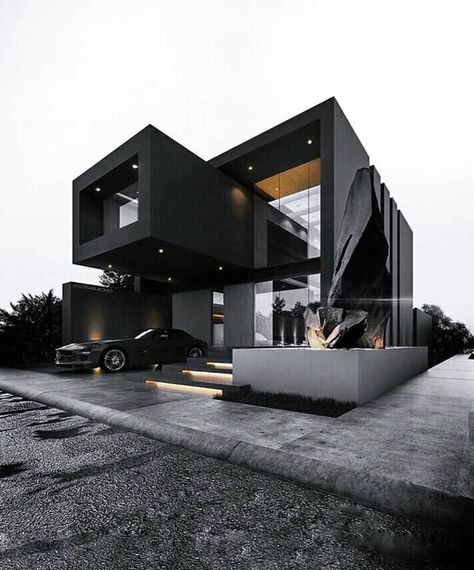 Black modern exterior design novarch architecture studio Bedroom Designs, Eksterior Modern, تصميم للمنزل العصري, التصميم الخارجي للمنزل, Black House Exterior, Hus Inspiration, Container House Design, Modern Architecture House, Luxury Homes Dream Houses