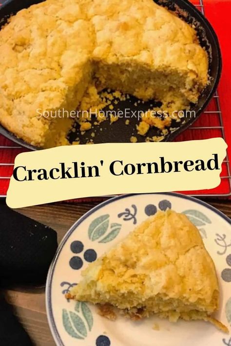 Crackling Cornbread, Cracklin Cornbread, Crackling Recipe, Southern Cornbread Recipe, Best Cornbread, Jiffy Cornbread Recipes, Southern Style Cornbread, Slow Cooker Ground Beef, Moist Cornbread