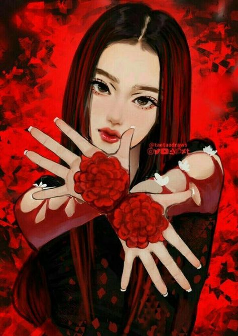 Jisso - Flower Digital Art Kpop, Black Pink Drawing, Bp Drawing, Jisoo Fanart, Jennie Fanart, Call Me Pretty, Pop Fanart, Volleyball Wallpaper, Study Drawing