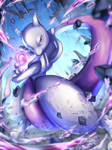 Pokemon Wallpaper for Mobile Phone (Mewtwo) Morpheus Sandman, Pokemon Mewtwo, Mew And Mewtwo, Pokemon Poster, Cool Pokemon Wallpapers, Cute Pokemon Pictures, Pokemon Images, Pokemon Collection, Type Pokemon