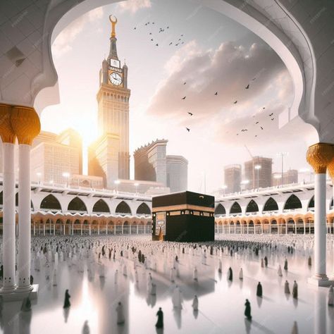 Background of the courtyard of the Grand Mosque in the Holy Kaaba | Premium AI-generated image Mosque Background, Dental Fun, Grand Mosque, The Courtyard, Makkah, Collage, Pins, Quick Saves