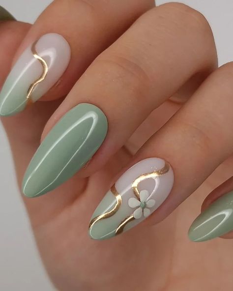 Alina Hoyo Nail Artist | Who said that autumn is all about dark colors?? Tell me: would you wear this set right now? . . . . #nailtrends2022 #naildesigns… | Instagram Olive Green Ombre Nails Art Designs, Easter Green Nails, New Nails Design 2024, Sage Color Nails, Dark Color Nails Design, Sage Green Nails Design, Sage Green Nail Art, Nail Gel Ideas, Dark Green Nails Ideas