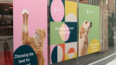 Colorful rebranding for the pet store "Satsugeti" :: Behance Pet Store Branding, Pet Center, Pet Food Store, Sign Board Design, Design Journal, Branding Logo Design, Graphic Design Adobe, Pet Store, Photoshop Adobe