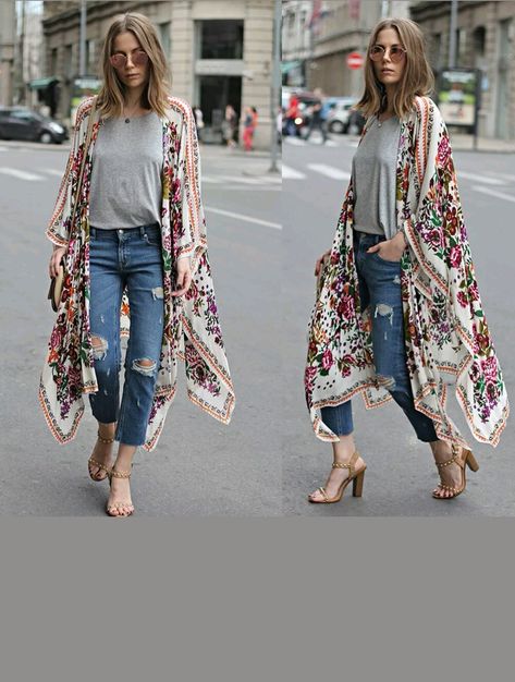 Boho cardigan outfit