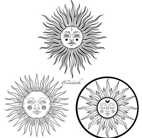 Summer Solstice Tattoo, Sun Tattoo Design, Sun Pictures, Moon Sun Tattoo, Mantra Tattoo, Sun Tattoo Designs, Solstice Celebration, Line Work Tattoo, Sun Tattoo