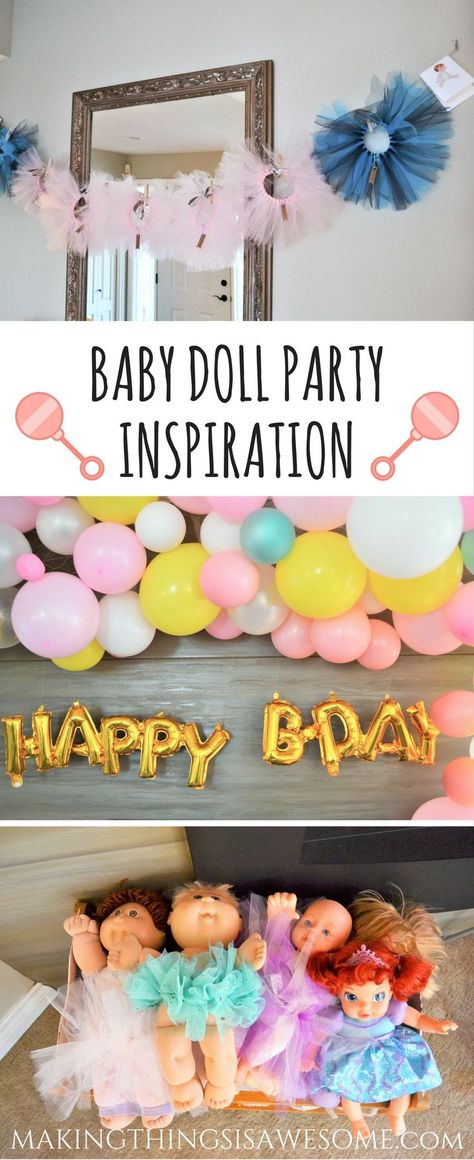 Baby Doll Party Inspiration to celebrate all the girly girls in your life! Tutus, 2nd Birthday Themes Girl, Doll Party Theme, 2nd Birthday Themes, Baby Doll Cake, Baby Doll Party, Girl Birthday Themes, Doll Party, Themed Birthday Cakes