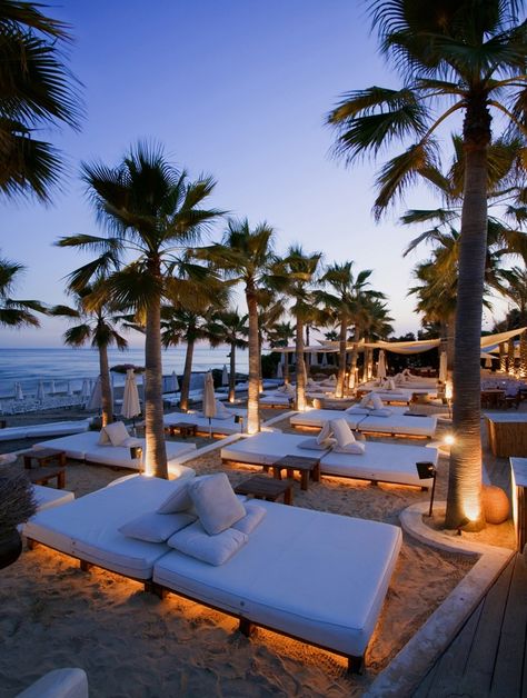 Malaga Spain Beaches | ... and #golf #courses. #relax #beach #break #marbella #malaga #spain The Beach At Night, Nikki Beach, Beach At Night, Marbella Spain, Beach Lounge, Romantic Places, Vacation Places, Andalusia, Beautiful Places To Travel