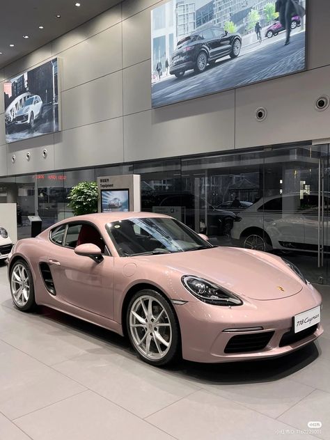 Car Pink Aesthetic, Pink Aesthetic Car, Girl Cars, Pink Porsche, Cars Tattoo, Car Pink, Car Aesthetics, Aesthetic Car, Girly Car