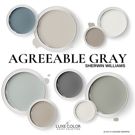 Sherwin Williams Agreeable Gray Coordinating Colors Accent Color Palette for Kitchens Living Rooms Cabinets Whole Home Palette. - Etsy Agreeable Gray Coordinating Colors, Accent Color Palette, Gray Coordinating Colors, French Country Paint Colors, Home Palette, Sherwin Williams Agreeable Gray, Agreeable Gray Sherwin Williams, Warm Gray Paint, Coastal Paint Colors