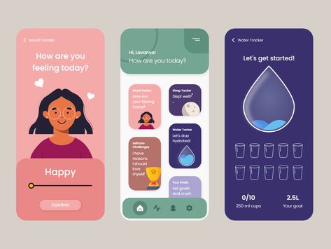 Wellness App Design, App Design Ideas, Kids App Design, Creative App Design, Micro Interaction, Onboarding App, Health App Design, Wellness App, Health Apps