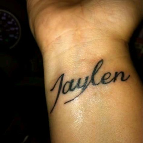 Jaylen Tattoo, Book Tattoo, Name Tattoo, Name Tattoos, Wrist Tattoos, I Tattoo, Tattoo Quotes, Tatting, Body Art