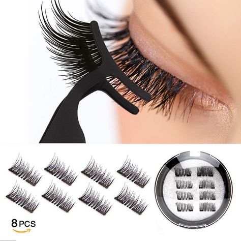 The Best Deals On Amazon Right Now Maquillage Pin Up, Mink Eyelash Extensions, Beautiful Eyelashes, Natural Eyelashes, 3d Lashes, Magnetic Lashes, Magnetic Eyelashes, Fake Lashes, 3d Mink Lashes