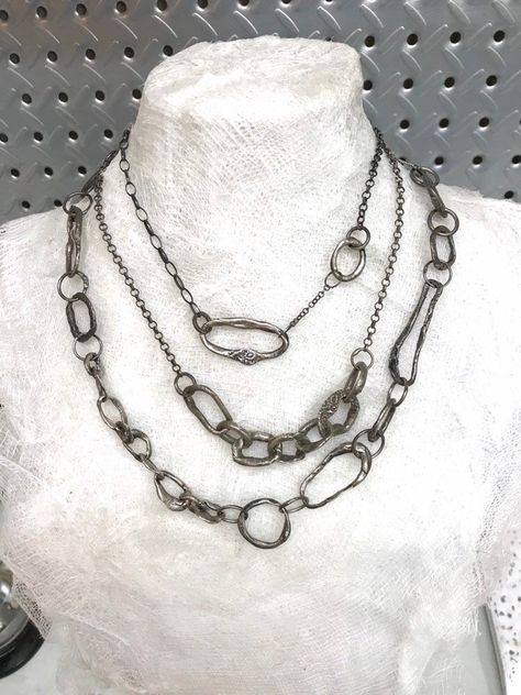 Chunky Silver Chain Necklace, Handmade Chain, Earrings Hoops, Sea Glass Jewelry, Silver Chain Necklace, Link Necklace, Chains Jewelry, Granada, Stone Necklace