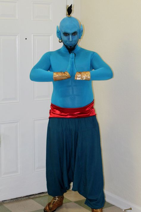 DIY Genie Costume from Aladdin - Costume Yeti Genie Costume Aladdin, Aladdin Costume Diy, Diy Genie Costume, Aladdin Genie Costume, Aladdin Halloween, Morph Suit, Genie Costume, Aladdin Costume, Halloween Costumes 2014