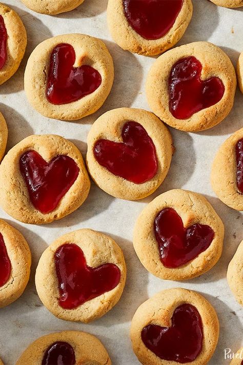 The 35 Best Valentine’s Day Cookies to Make with Your Family #purewow #dessert #valentine #cookie #easy #holiday #food #baking #recipe #sweet #valentine's day #kids Heart Thumbprint Cookies, 21 Cookies, Heart Thumbprint, Baking Hack, Kitchenaid Recipes, Cookie Recipes For Kids, Baking Recipes For Kids, Valentine Cookie, Mixer Recipes