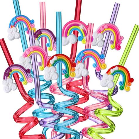 PRICES MAY VARY. 🌈25Fun Rainbow Straws, our Rainbow straws are a great addition to your unicorn themed party. 🌈Pack Includes: 25 SET Reusable Rainbow Drinking Straws + 2PCS cleaning brush, great for birthdays as party favors and party supplies. Kids of all ages love them, especially girls aged 3 to 10 years old. 🌈Enough For the Whole Party: reusable Rainbow drinking straws have 5 different color and design mixed in, each design of 5pcs. super cute! Cleaning brush keep them cleaning and reusab Rainbow Party Favors, Rainbow Drinks, Rainbow Party Supplies, Crazy Straws, Tie Dye Party, Rainbow Parties, Unicorn Party Supplies, Troll Party, Unicorn Party Favors