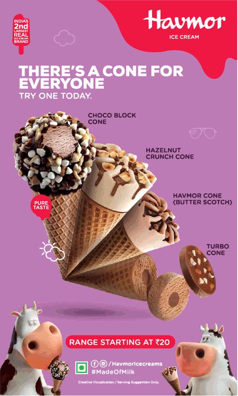 havmor-ice-cream-there-is-a-cone-for-everyone-range-starting-at-rs-20-ad-times-of-india-hyderabad-20-05-2018 Aesthetic Christmas Background, Christmas Background Ideas, Crunch Cone, Mother Dairy, Ice Cream Logo, Ice Cream Poster, Ice Cream Brands, Ice Cream Social, Food Graphic Design