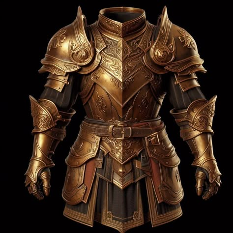 Golden Armor Fantasy Art, Fantasy Armor Design, Egyptian Armour, Emperor Armor, Sun Armor, Red And Gold Armor, Armor Core, Copper Armor, Royal Armor