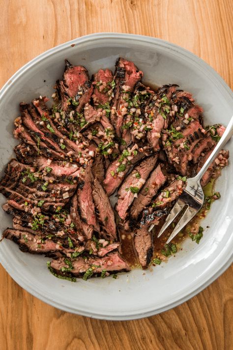 Cook’s Country Grilled Flank Steak with Basil Dressing (Ep 1302) Cooks Country, Cooks Country Recipes, Country Dinner, Grilled Steak Recipes, Grilled Flank Steak, Country Recipes, America's Test Kitchen Recipes, America's Test Kitchen, Steak Recipe