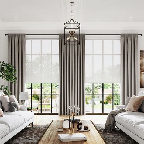 Big Window Curtains, Large Windows Living Room, Big Windows Living Room, Wide Window Curtains, Large Window Curtains, Curtains Living Room Modern, Elegant Draperies, Drapery Styles, Window Curtains Living Room