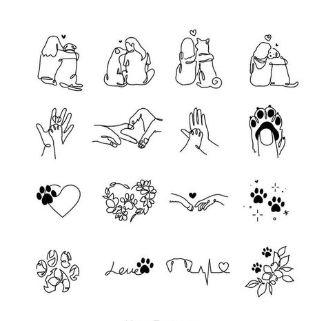 Tatoo Dog, Small Dog Tattoos, Small Girly Tattoos, Dog Memorial Tattoos, Dog Paw Tattoo, Paw Tattoo, Small Pretty Tattoos, Petite Tattoos, Bff Tattoos