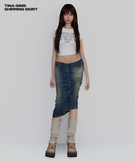 Low Waist Jeans Sims 4 Cc, Sims 4 Cc Baggy Jorts, Sims 4 Bloomers, Sims 4 Low Waist Jeans, Sims 4 Low Rise Jeans, Sims 4 Skirt, Mod Fashion Women, Sims 4 Low Rise Skirt, Long Jean Skirt Outfits