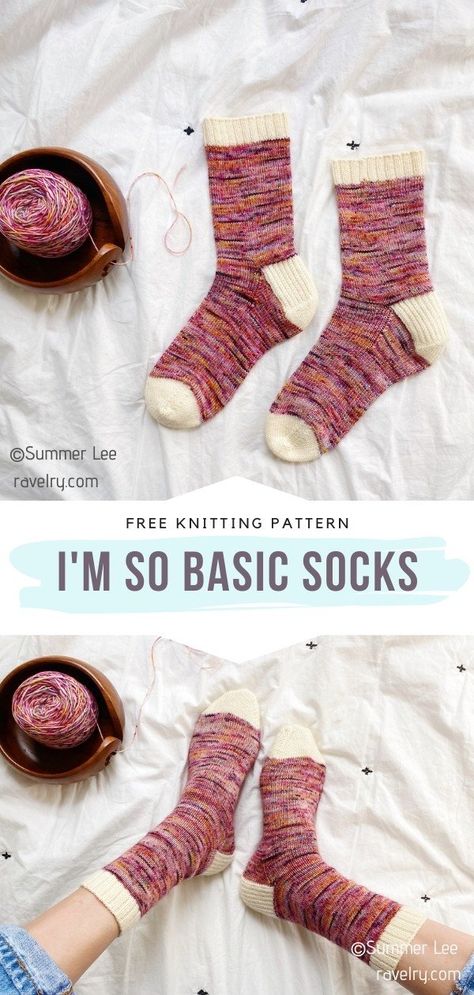 Knot Socks Pattern, Basic Socks Knitting Pattern, Free Knitting Pattern Beginner, Simple Knit Gifts, Basic Sock Pattern, Beginner Socks Knitting Free Pattern, Knitting Socks Free Pattern, Free Knitting Pattern For Socks, Simple Knit Sock Pattern Free