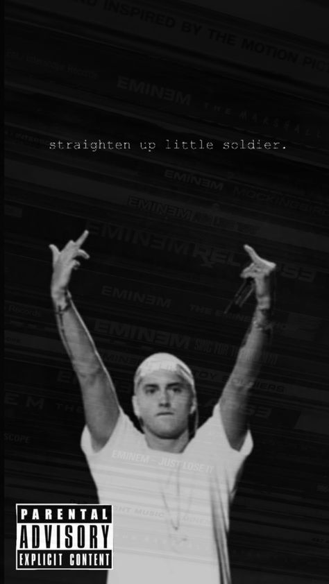 #eminem #music #wallpaper #background #blackandwhiteaesthetic #rap #vibes #quotes Relapse Eminem, Marshall Eminem, Eminem Music, Eminem Wallpapers, Vibes Quotes, The Marshall, Music Wallpaper, Black And White Aesthetic, Parental Advisory Explicit Content