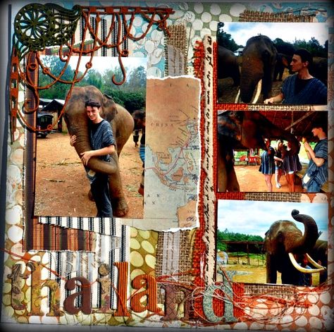 Thailand Scrapbook Layouts, Thailand Scrapbook Ideas, Thailand Scrapbook, Thailand Cruise, Travel Journal Pages, Vacation Scrapbook, Album Ideas, Scrapbook Room, Multi Photo