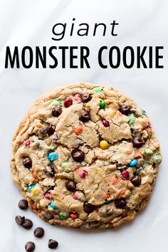 Giant Cookie For One, One Giant Cookie, Big Monster Cookies, One Giant Cookie Recipe, Giant Peanut Butter Cookies, Giant Monster Cookies, Giant Oatmeal Cookies, Giant Cookies Recipes, One Big Cookie Recipe