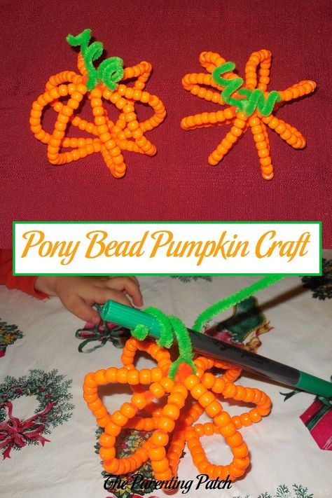 From the beginning of fall through Thanksgiving, I decorate my home with pumpkins. Learn how to make pumpkins using pipe cleaners and pony beads. Bead Pumpkin, Pumpkin Crafts Preschool, Thanksgiving Crafts Decorations, Pumpkin Unit, Thanksgiving Crafts For Toddlers, Beginning Of Fall, Thanksgiving Crafts Preschool, Thanksgiving Crafts Diy, Pumpkin Craft