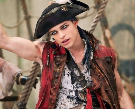 Pirate From Descendants, Harry Decendents Icon, Here Me Out Cartoon Characters, Captain Hook Descendants, Harry From Descendants, Descendants Pirate, Hear Me Out Men, Descendants Harry Hook, Male Fictional Characters