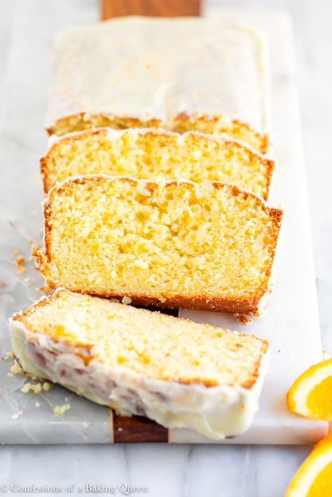 The BEST Orange Loaf Cake - Confessions of a Baking Queen Cake Ideas Chocolate, Orange Loaf Cake, Orange Loaf, Cheesecake Oreo, Lemon Loaf Cake, Loaf Cake Recipes, Homemade Snickers, Recipe Categories, Easy Gluten Free Desserts