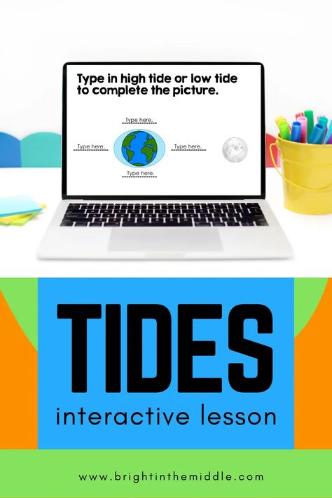 In this post, you will learn all about activities to WOW your students when teaching about tides, including this tides lesson. How do tides work? Why do tides occur? These are all questions that are answered inside! Click to learn more. #tidesactivities #middleschoolscience #earthmoonsun Ocean Tides Activity, Science Lessons Middle School, Middle School Science Classroom, Ocean Tides, Ocean Science, Science Lesson, 6th Grade Science, Interactive Lessons, Middle School Classroom