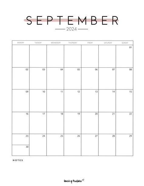 9 September 2024, September Planner 2024, Monthly Planner September 2024, Monthly Calendar Template Aesthetic, September Calander Aesthetic, Calender Printables 2024, Calendar Ideas September, 2 Page Monthly Calendar Printable Free, Schedule Templates Monthly