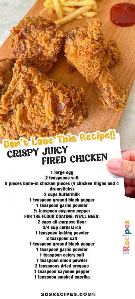 Things For Dinner Easy, Flavorful Fried Chicken, Easy Dinner Meals With Chicken, Easy Fry Chicken Recipes, Different Food Recipes Dinners, How To Make Chicken Fried Chicken, Best Fry Chicken Recipe, Best Crispy Fried Chicken Recipe, Chicken Shack Potatoes Recipe