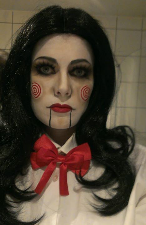 Jigsaw makeup look Jigsaw Makeup, Fantasy Makeup, Costume Ideas, Halloween Face, Face Makeup, Halloween Face Makeup, Makeup Looks, Halloween, Hair Styles