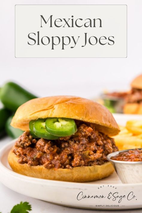 Mexican Sloppy Joes Spicy Sloppy Joe Recipe, Mexican Sloppy Joes, Spicy Sloppy Joes, Loose Meat, Sloppy Joes Recipe, Sloppy Joe, Dinner Recipes Easy Quick, Weeknight Dinner Recipe, Family Dinner Recipes