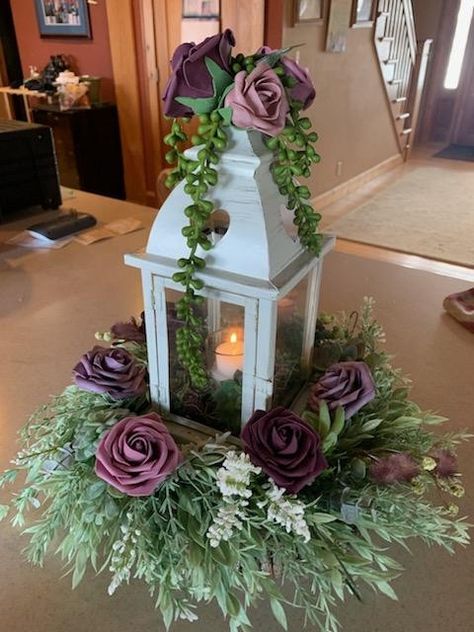 Quince Purple Centerpieces, Purple Butterfly Quinceanera Theme Centerpieces, Quince Lantern Centerpiece, Enchanted Forest Centerpieces Purple, Centerpieces For Quinceanera, White Lantern Centerpieces, Sweet Sixteen Centerpieces, Quinceñera Centerpieces Blue Light Purple, Quince Centerpieces