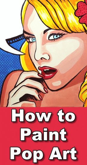 How to paint in a pop art syle using acrylic online art lesson Pop Art Printables, Pop Art Painting Tutorial, How To Paint Characters, Pop Art Diy Ideas, Cool Pop Art Paintings, Pop Art Images Ideas, Pop Art Style Paintings, How To Draw Pop Art, Acrylic Painting Pop Art