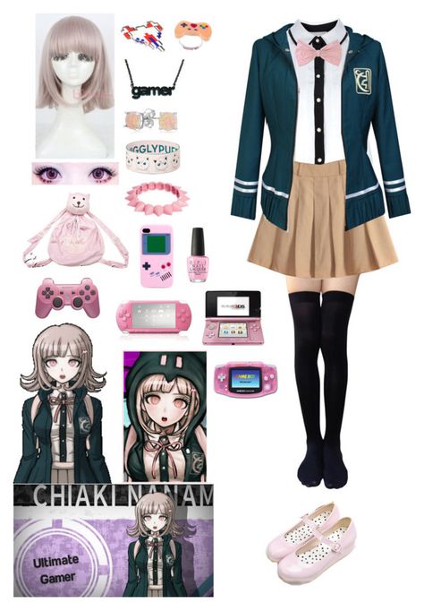 "Danganronpa: Chiaki Nanami" by ender1027 ❤ liked on Polyvore featuring Jason Wu, Ultimate, Capelli New York, Coshome, PINK BOW, Shield, Nintendo, Bling Jewelry, ASOS and Hot Topic Chiaki Nanami Outfits, Chiaki Nanami Inspired Outfit, Chiaki Nanami Cosplay, Danganronpa Chiaki Nanami, Chiaki Nanami Wig, 2020 Danganronpa Cosplay, Chiaki Wig, Danganronpa Clothing Headcanons, Danganronpa Cosplay