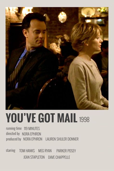 alternative polaroid movie poster for the film "You've Got Mail" by @meganlaur_ (me) You've Got Mail Aesthetic, Youve Got Mail Movie, Mail Aesthetic, Youve Got Mail, Kathleen Kelly, Greg Kinnear, Parker Posey, Comfort Movies, Nora Ephron