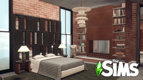 1010 Alto Apartment | The Sims 4 Speed Build | Patreon Alto Apartments Sims 4, Apartments Sims 4, Modern Industrial Apartment, Sims 4 Speed Build, Industrial Apartment, Sims Packs, Closet Collection, Apartment Renovation, Modern Canvas Art