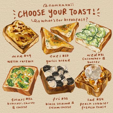 Me As A Food, Aesthetic Food Lunch, Dessert Toast, Aesthetic Toast, Toast Drawing, Bread Aesthetic, Welsh Rarebit, Open To Receiving, Homemade Recipe Books