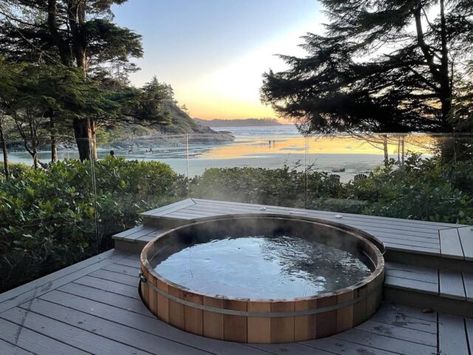 Cart - Forest Cooperage Cedar Hot Tub Landscaping, Hot Tub Landscape, Cedar Tub, Backyard Landscape Ideas, Wooden Tub, Pacific Northwest Style, Hot Tub Landscaping, Dream Setup, Tub Design