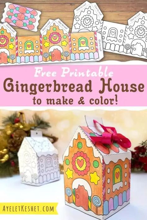 You're going to love these Bright & Merry Christmas Printables for Kids - there's something for every age group, from games to cards! Printable Gingerbread House Template, Printable Gingerbread House, Diy Gingerbread House, Gingerbread House Ornament, Gingerbread House Template, Diy Gingerbread, Gingerbread Diy, Fun Christmas Activities, House Template