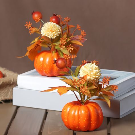 Faster shipping. Better service Harvest Table Centerpieces, Pumpkin Floral Arrangements, Halloween Fest, Pumpkin Ornament, Artificial Pumpkins, Harvest Party, Artificial Potted Plants, Planta Artificial, Harvest Table