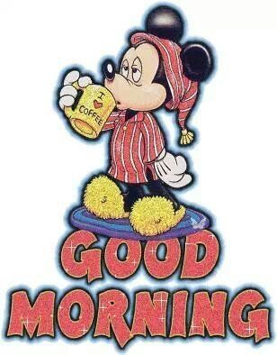 Good Morning Cartoon, Mickey Love, Good Morning Coffee Gif, Coffee Gif, Mickey Mouse Pictures, Good Morning Wallpaper, Morning Quotes Funny, Good Morning Funny, Cute Good Morning